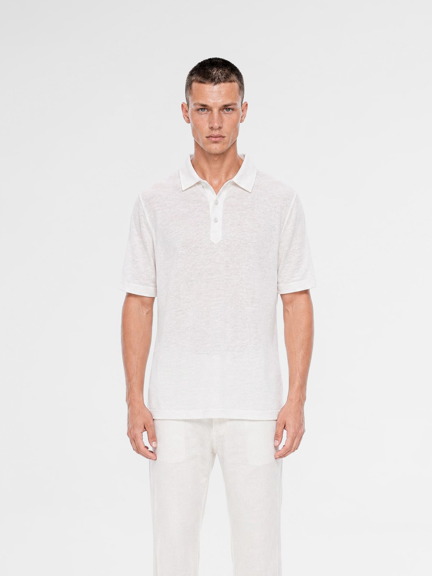MAISON 9 PARIS White Soft Cotton Polo T-Shirt