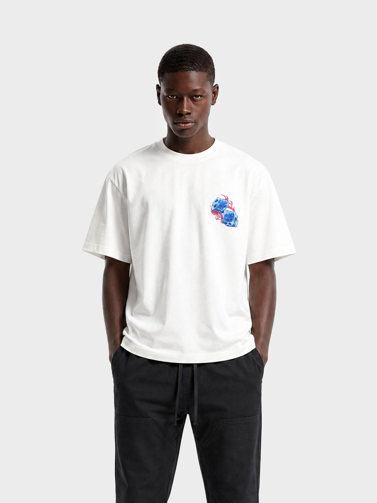 Crew Milano T-Shirt Logo Print CM-42 / WHITE