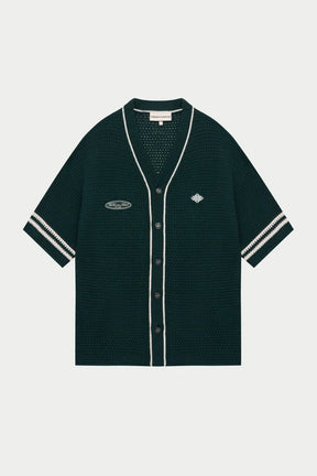 The Couture Club Crochet Knitted Baseball Shirt