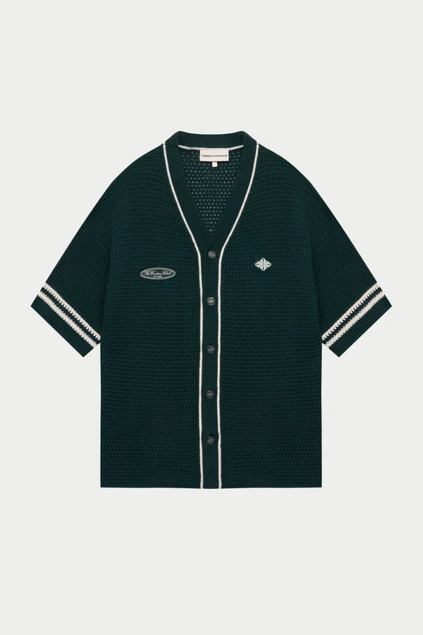 The Couture Club Crochet Knitted Baseball Shirt
