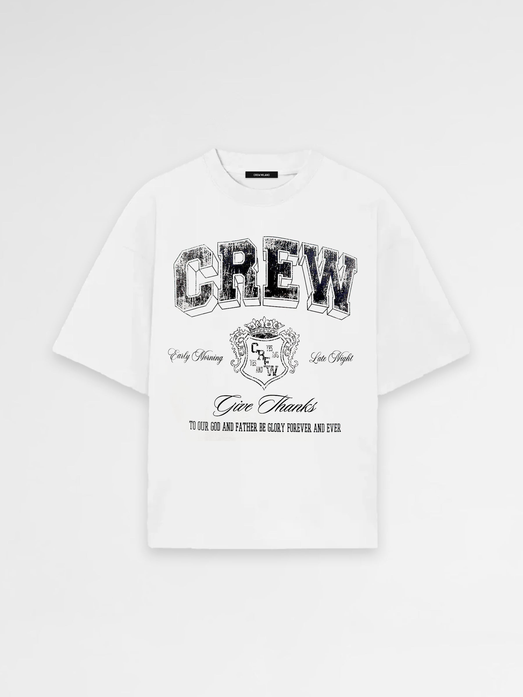 Crew Milano T-Shirt Logo Print - White