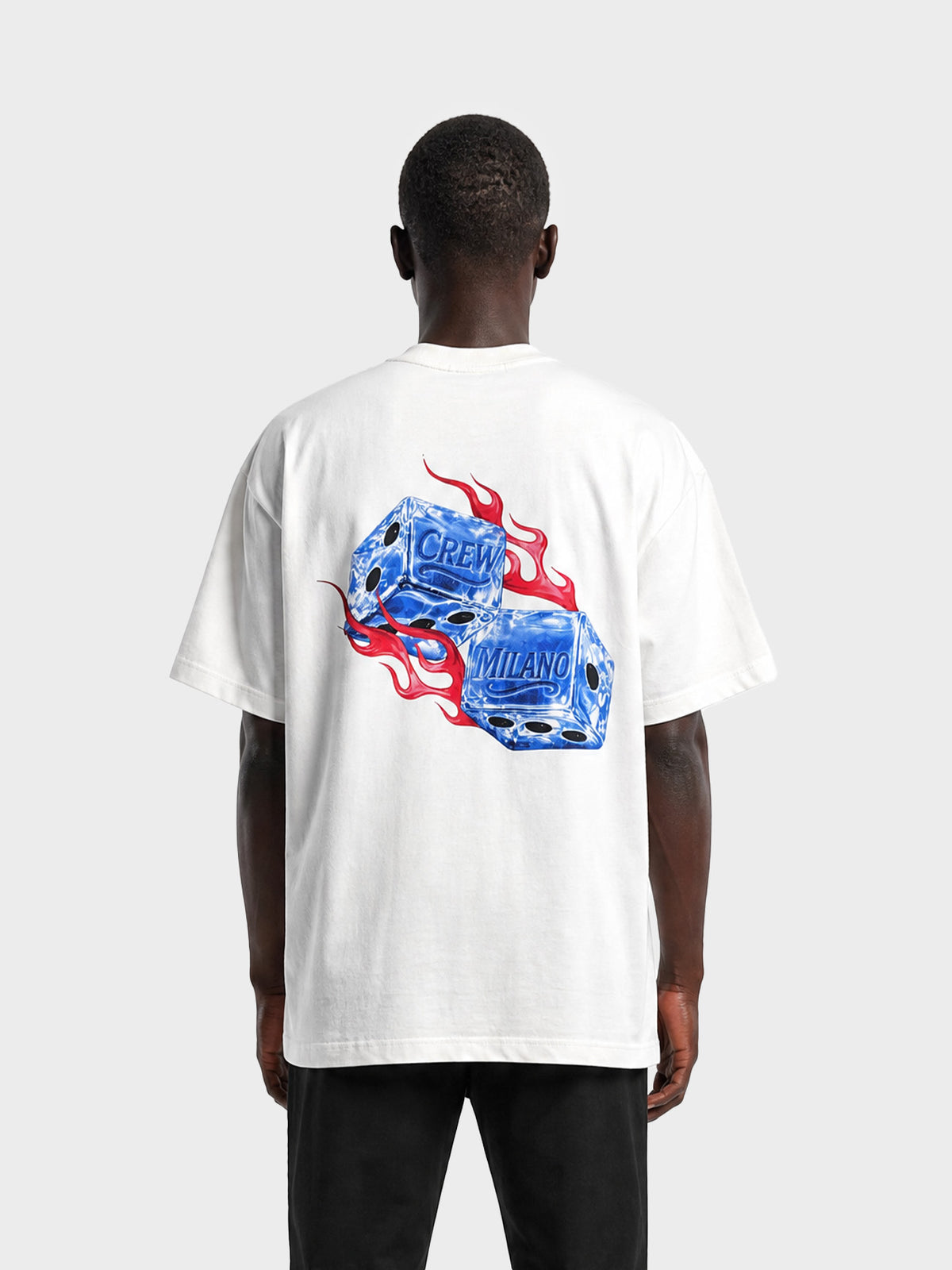 Crew Milano T-Shirt Logo Print CM-42 / WHITE