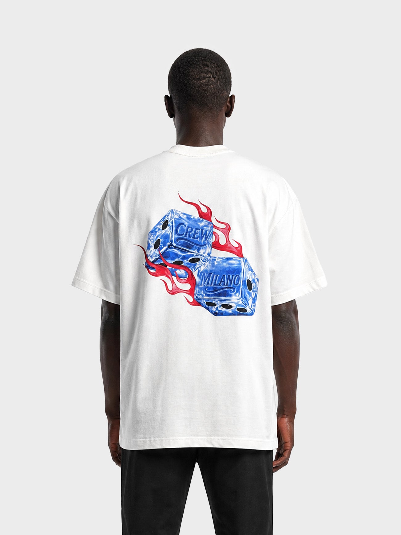 Crew Milano T-Shirt Logo Print CM-42 / WHITE