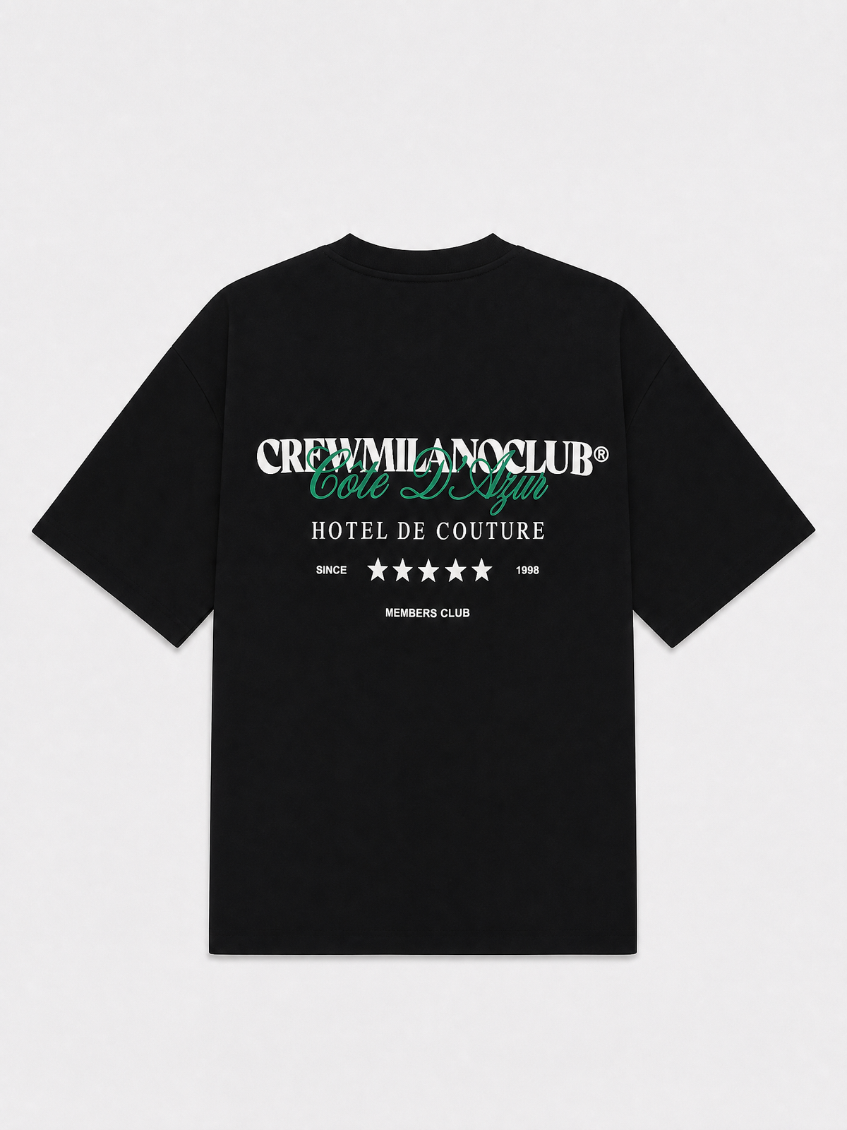 Crew Milano T-Shirt Logo Print - Black