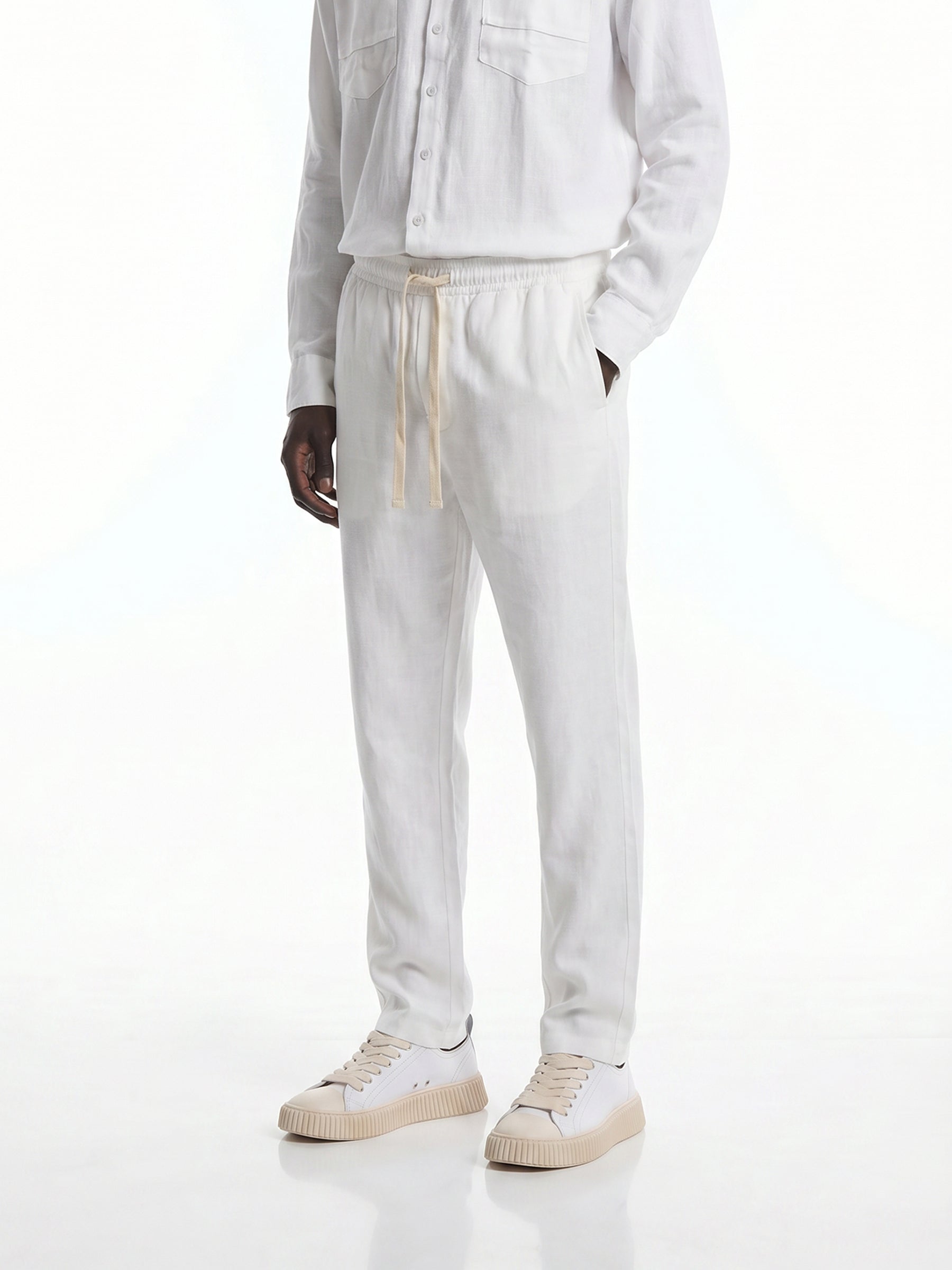 CREW Milano "Corfu" Linen Set Shirt/Pants White
