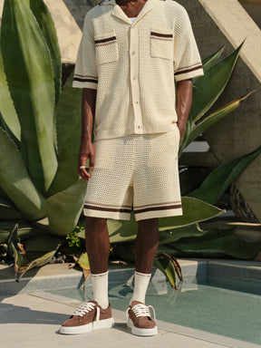 The Couture Club Crochet Knitted Stripe Shorts