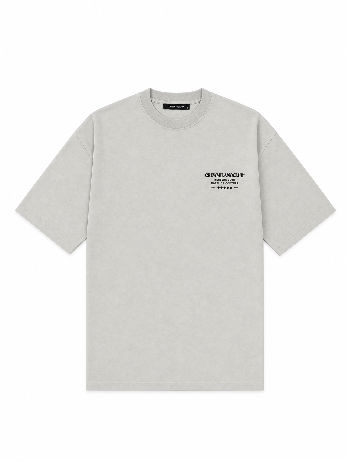 Crew Milano T-Shirt Logo Print - Gri