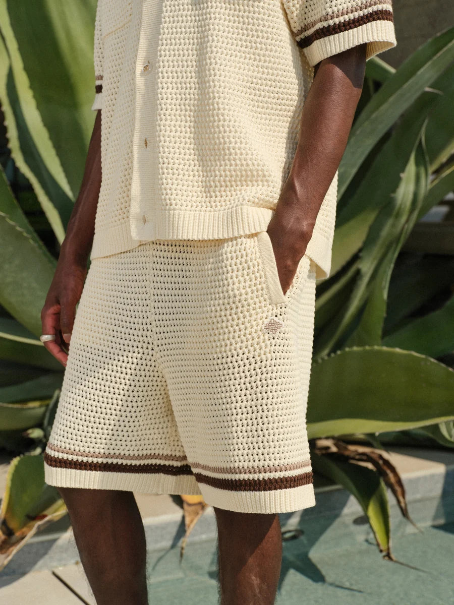 The Couture Club Crochet Knitted Stripe Shorts