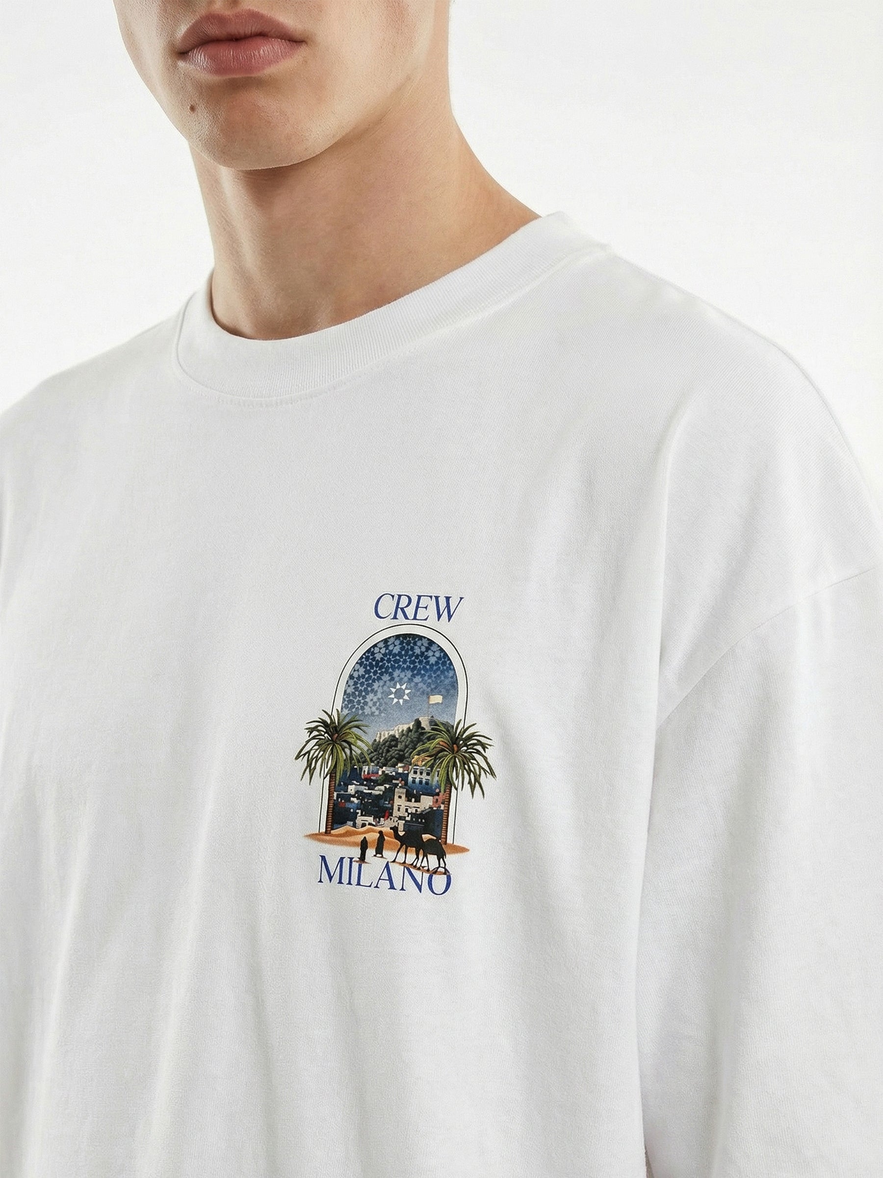 CREW Milano Oversized T-Shirt Logo Print