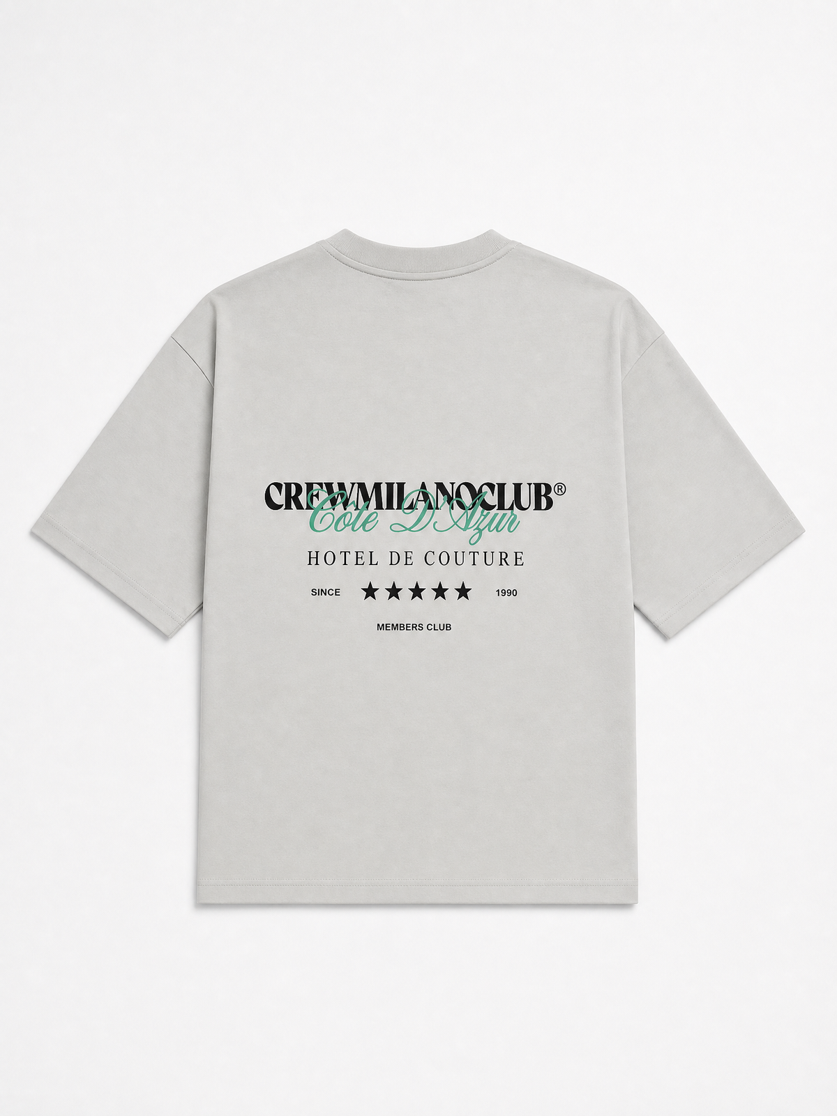 Crew Milano T-Shirt Logo Print - Gri