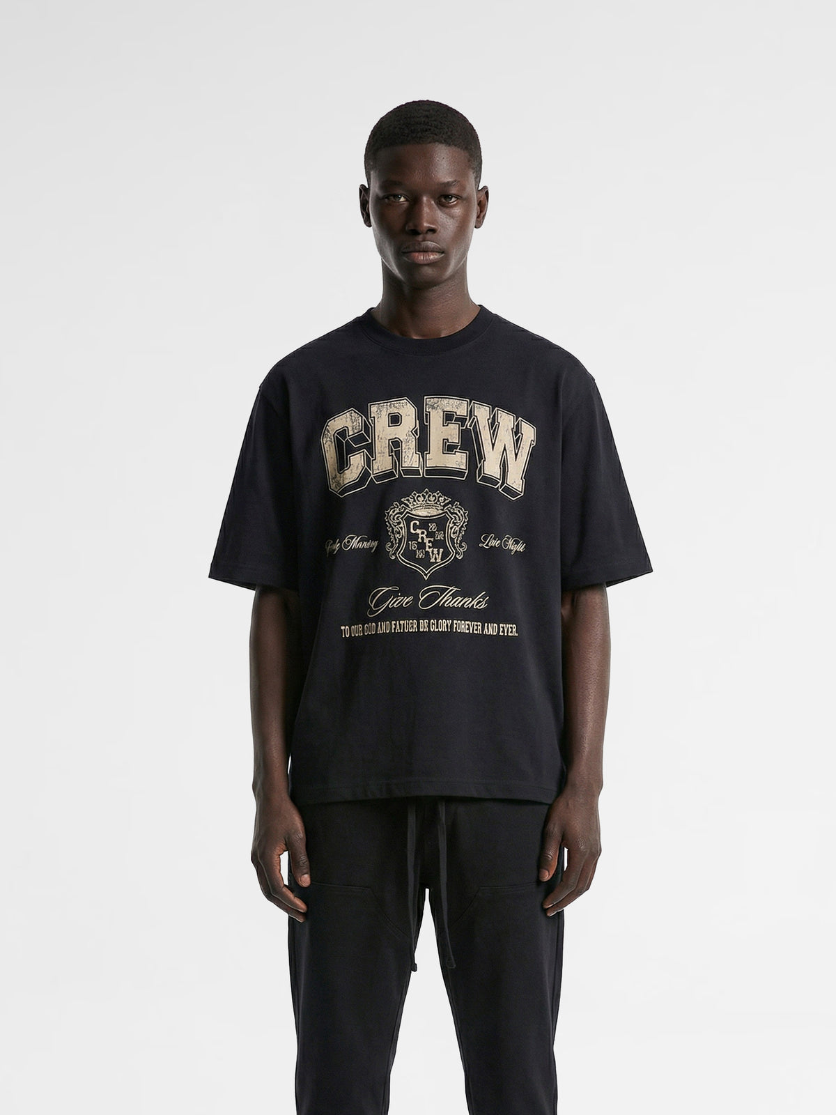 CREW Milano Oversized T-Shirt Logo Print