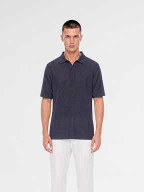 MAISON 9 PARIS Navy Soft Cotton Polo T-Shirt