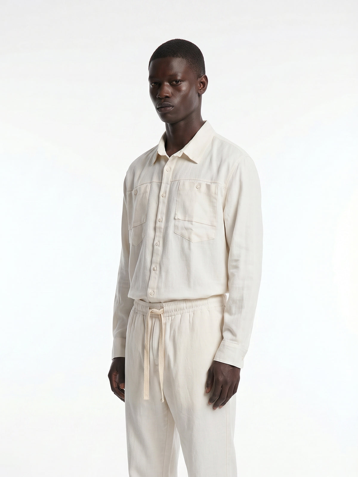 CREW Milano "Corfu" Linen Set Shirt/Pants Cream