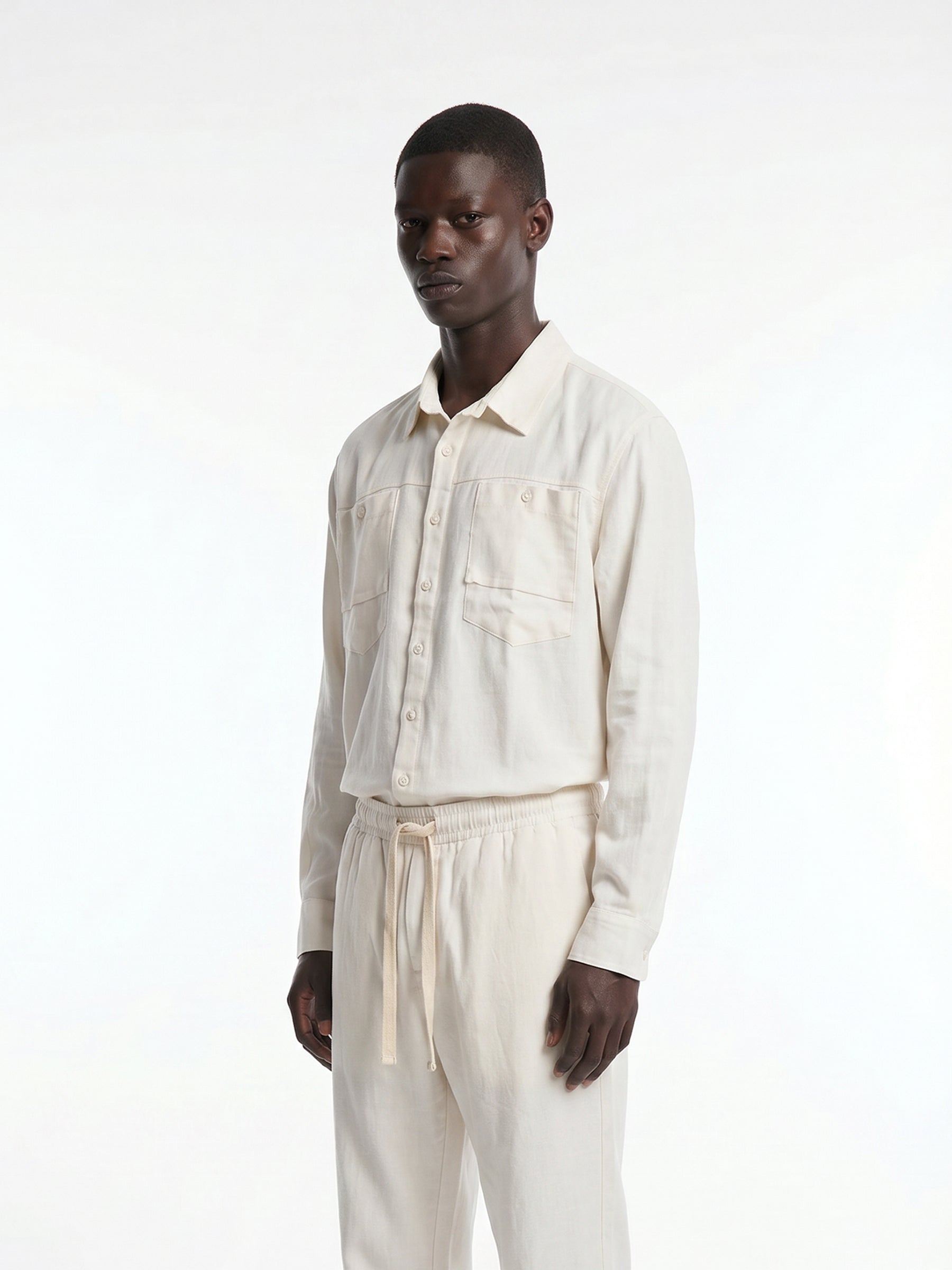 CREW Milano "Corfu" Linen Set Shirt/Pants Cream