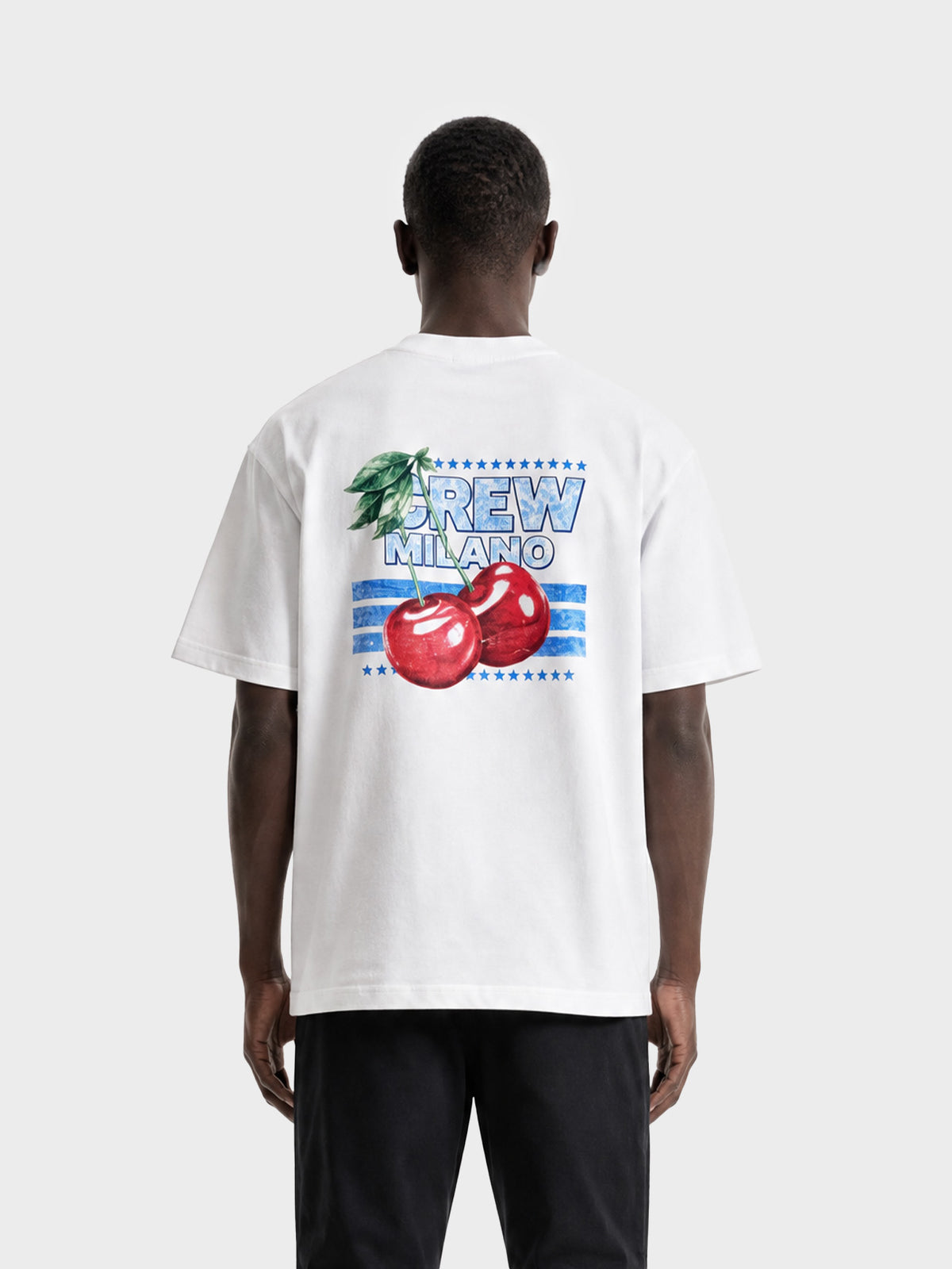 Crew Milano T-Shirt Logo Print CM-45 / WHITE
