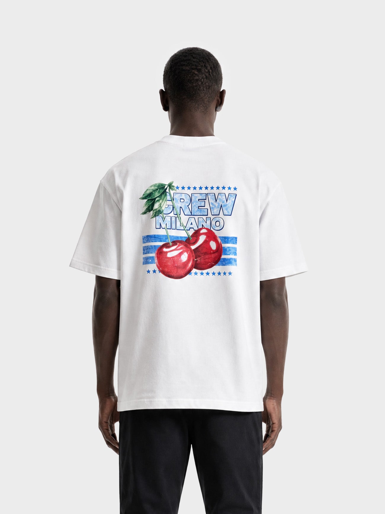 Crew Milano T-Shirt Logo Print CM-45 / WHITE
