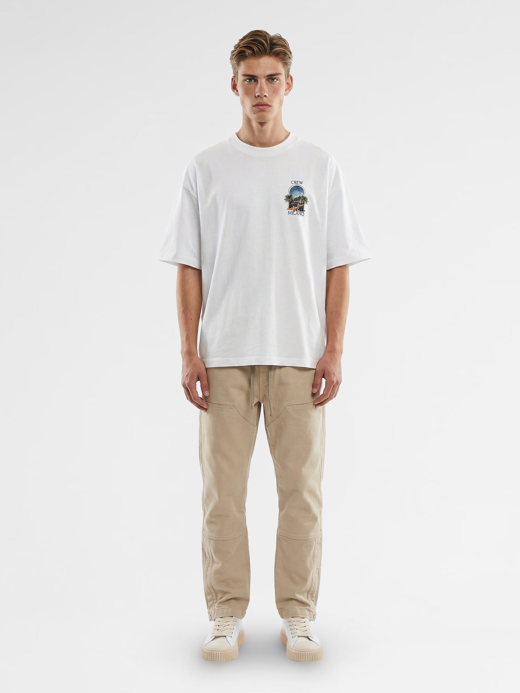 CREW Milano Oversized T-Shirt Logo Print