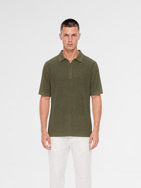 MAISON 9 PARIS Khaki Soft Cotton Polo T-Shirt