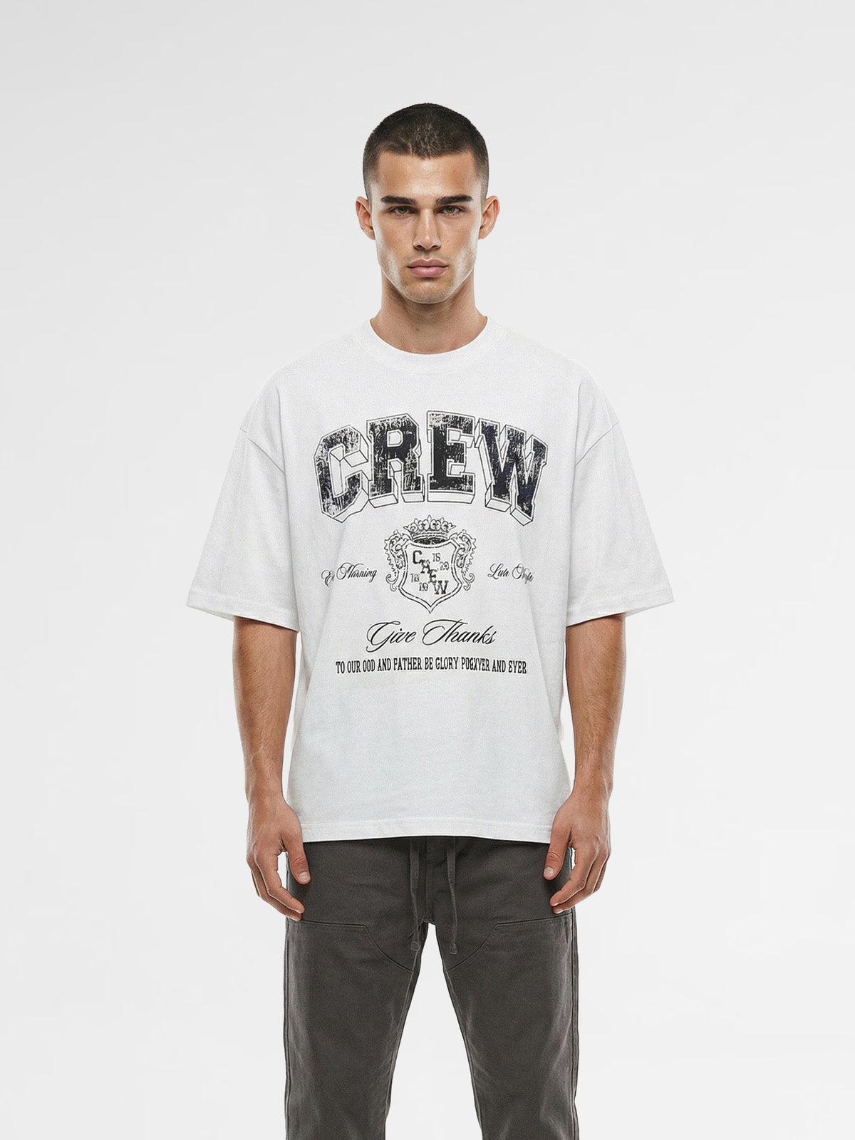 CREW Milano Oversized T-Shirt Logo Print