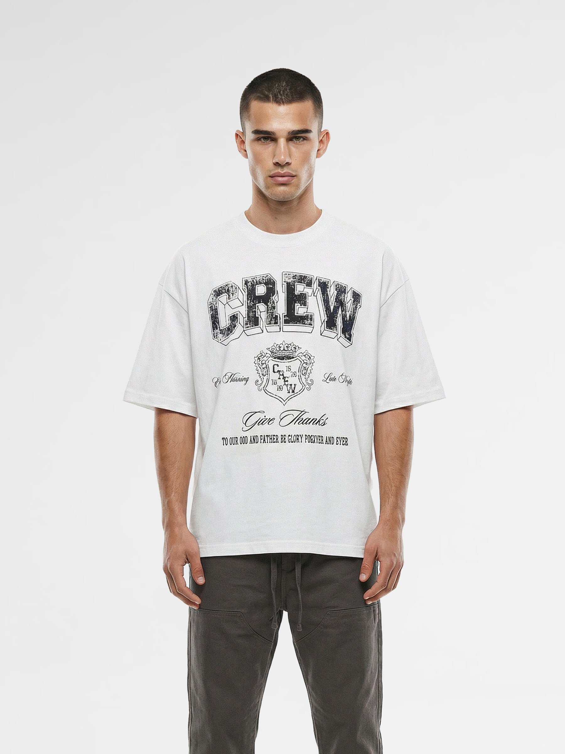 Crew Milano T-Shirt Logo Print - White