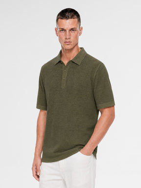MAISON 9 PARIS Khaki Soft Cotton Polo T-Shirt