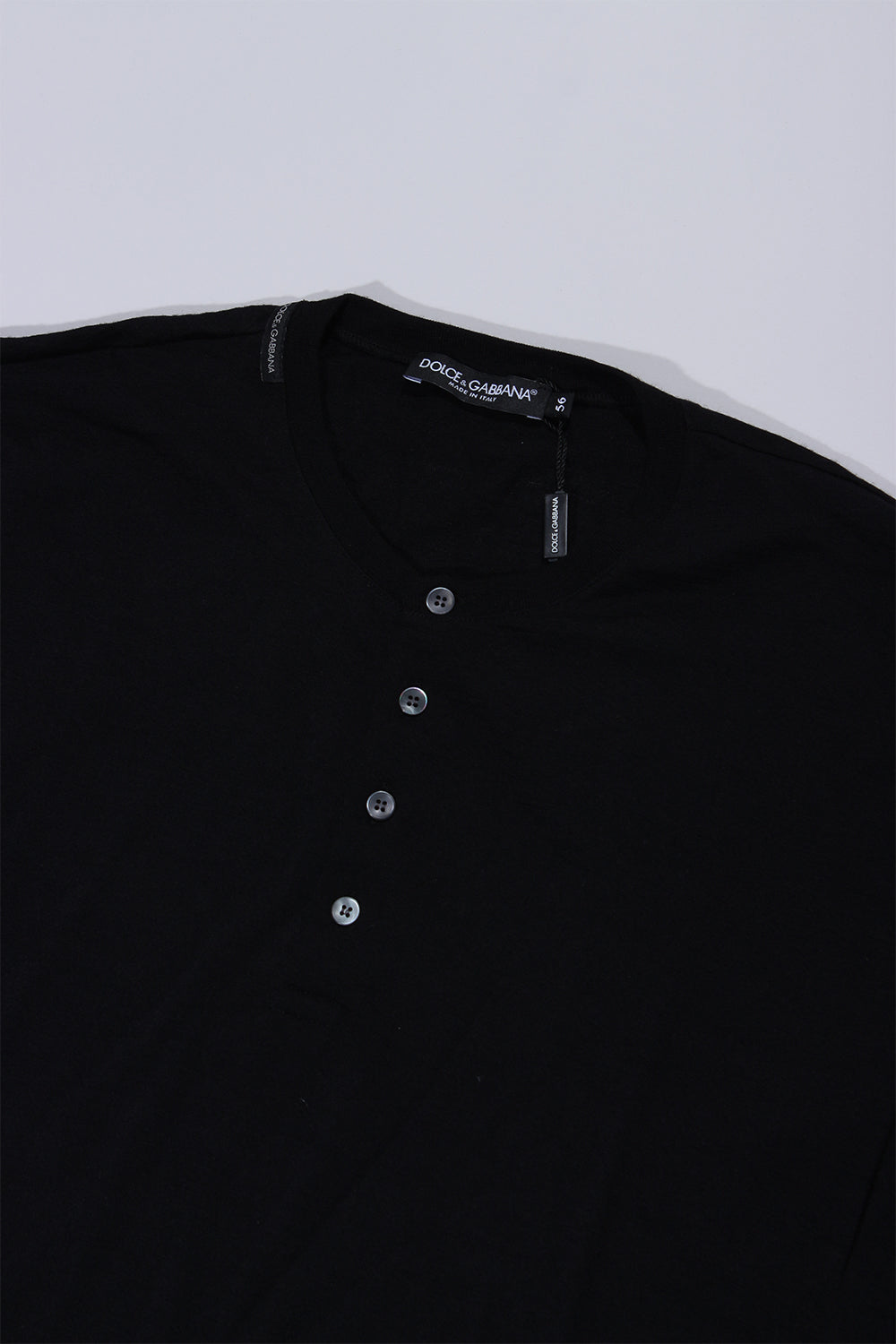 DOLCE & GABBANA long sleeves t-shirt Button Placket black
