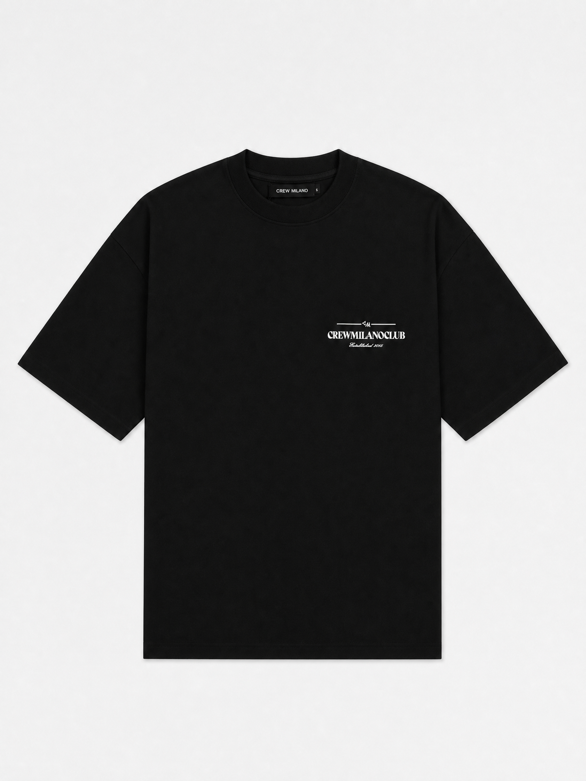 Crew Milano T-Shirt Logo Print - Black