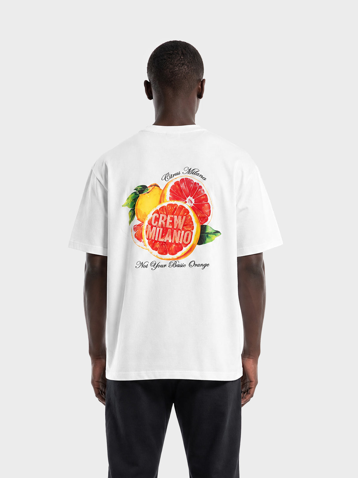 Crew Milano T-Shirt Logo Print CM-43 / WHITE