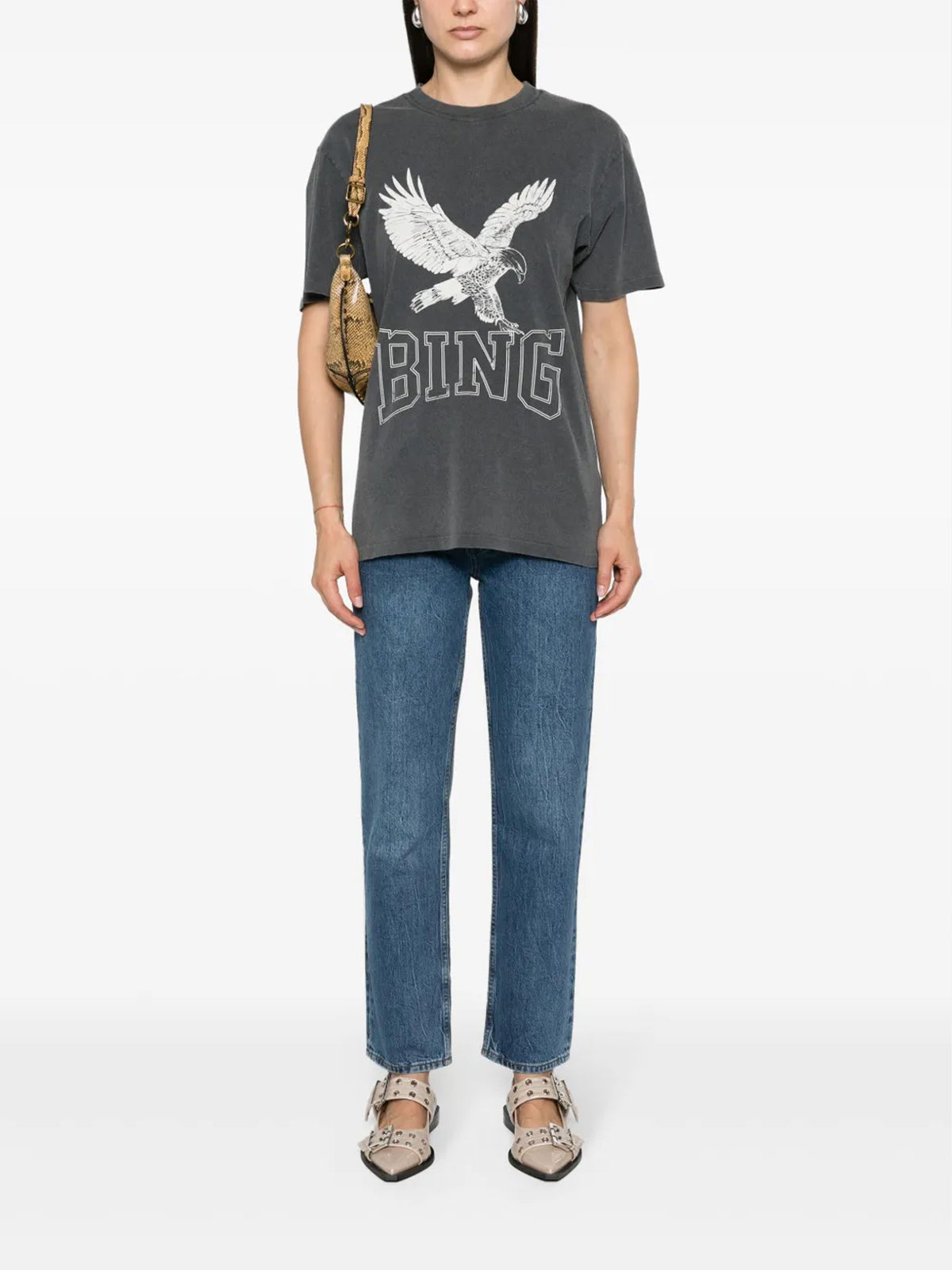 Anine Bing Eagle Logo Print T-Shirt