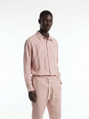 CREW Milano "Corfu" Linen Set Shirt/Pants Pink