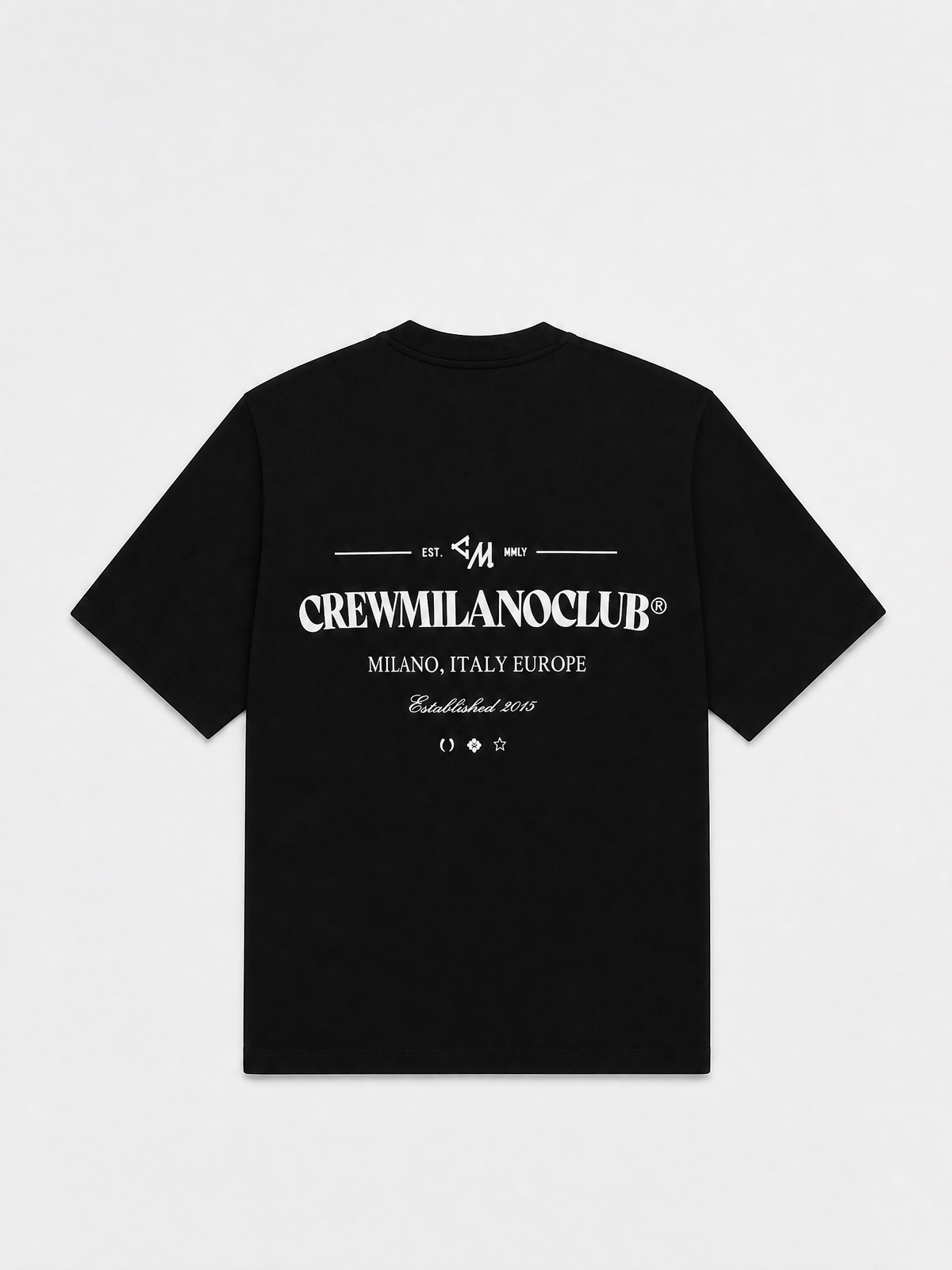 Crew Milano T-Shirt Logo Print - Black
