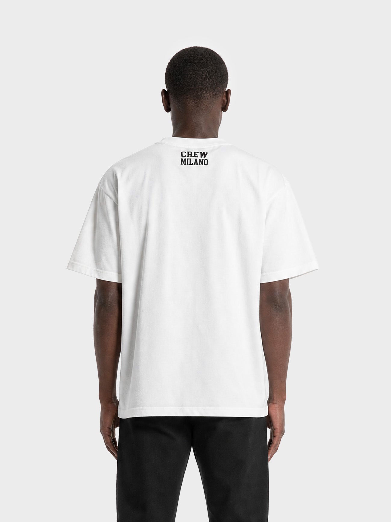 Crew Milano T-Shirt Logo Print CM-35 / WHITE