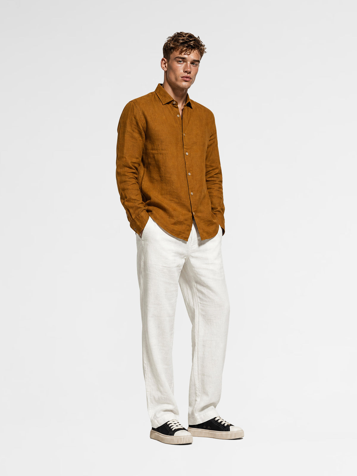 MAISON 9 PARIS Dark Tile Linen Shirt