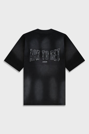 Ainker Cotton Wash 717 Black T-Shirt