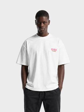 Crew Milano T-Shirt Logo Print CM-34 / WHITE