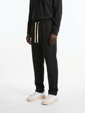 CREW Milano "Corfu" Linen Set Shirt/Pants Black