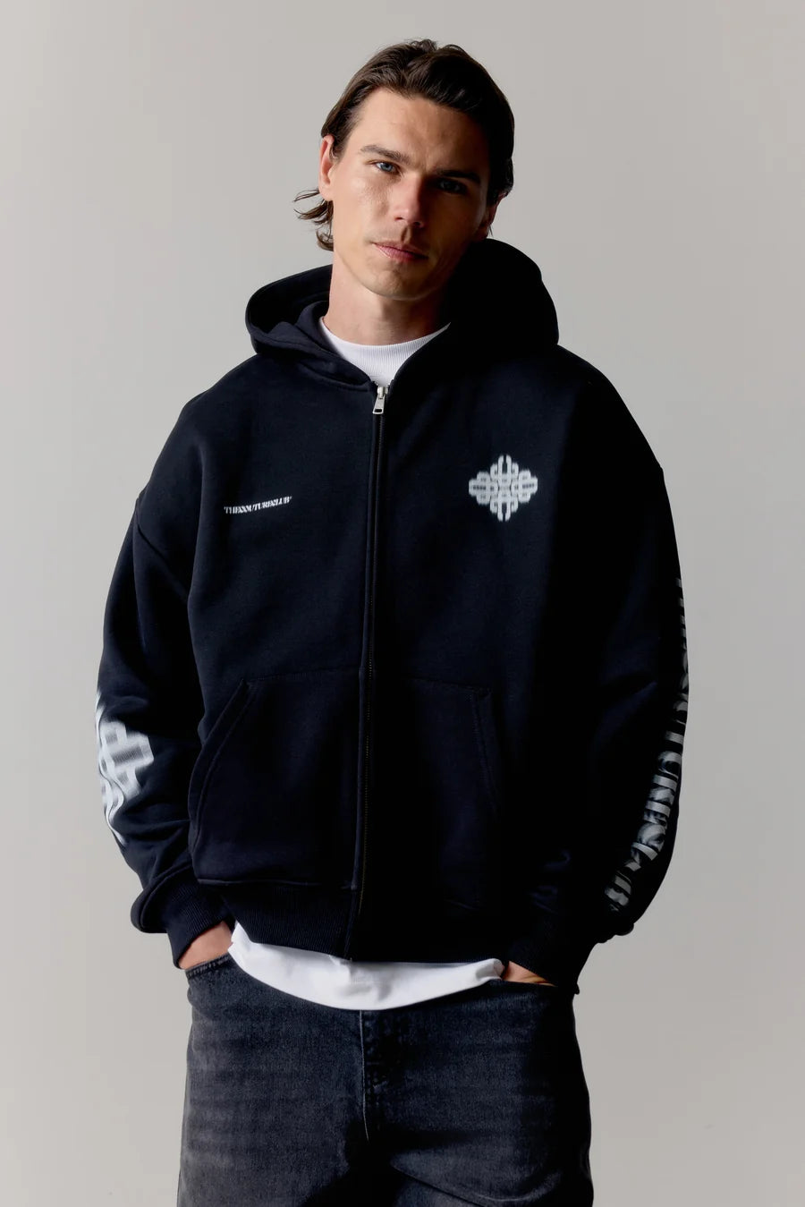 The Couture Club Motion Blurred Zip Through Hoodie
