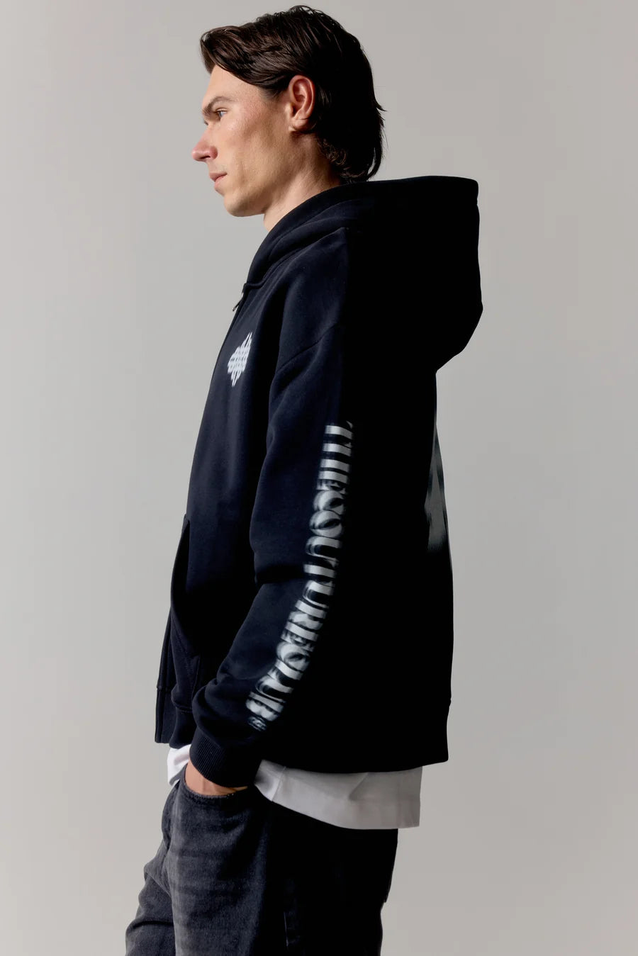 The Couture Club Motion Blurred Zip Through Hoodie