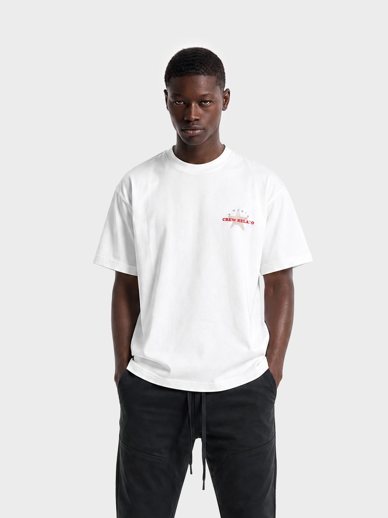 Crew Milano T-Shirt Logo Print CM-44 / WHITE