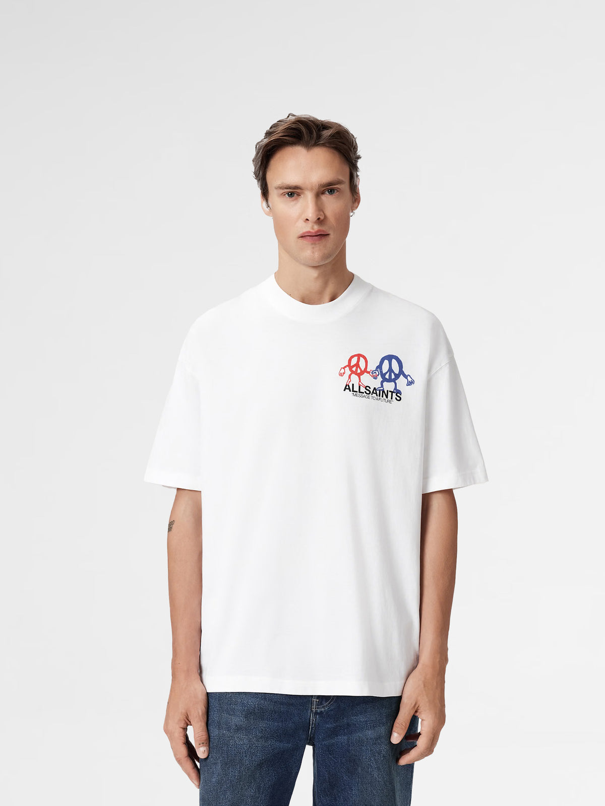 Allsaints Bedfellow Optic White T-Shirt M001PD-437