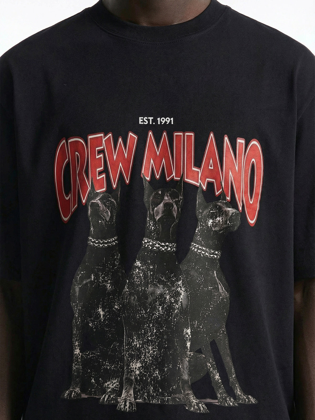 CREW Milano Oversized T-Shirt Logo Print