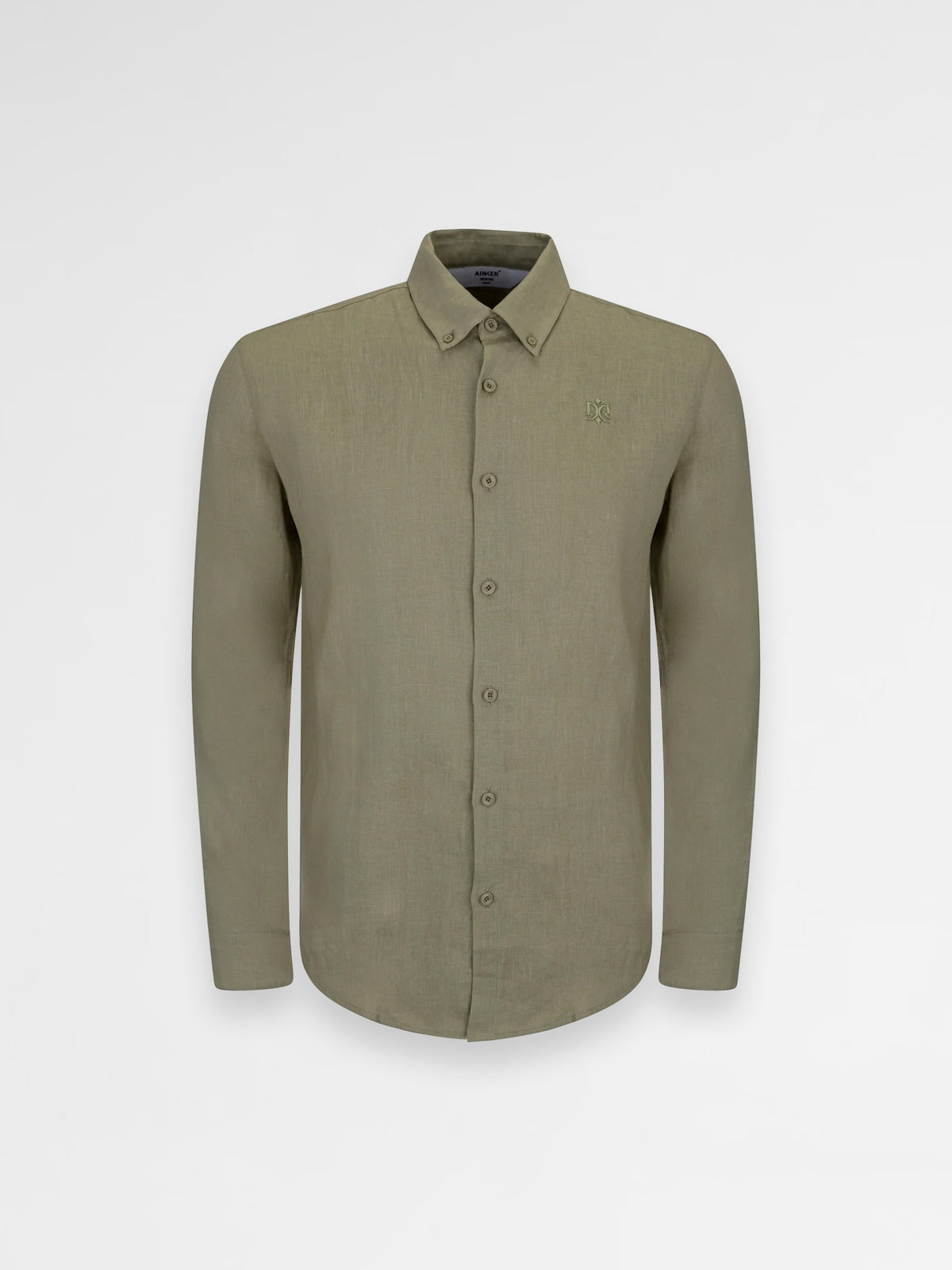 Ainker Linen Green 402 Button Shirt