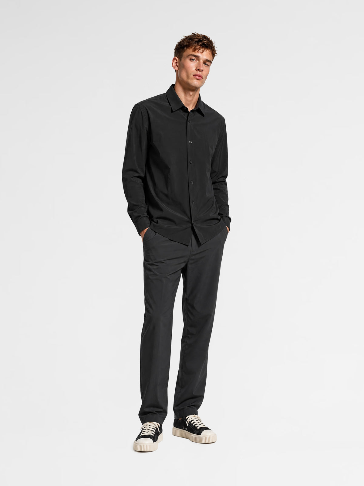 MAISON 9 PARIS Black High End Nylon Shirt