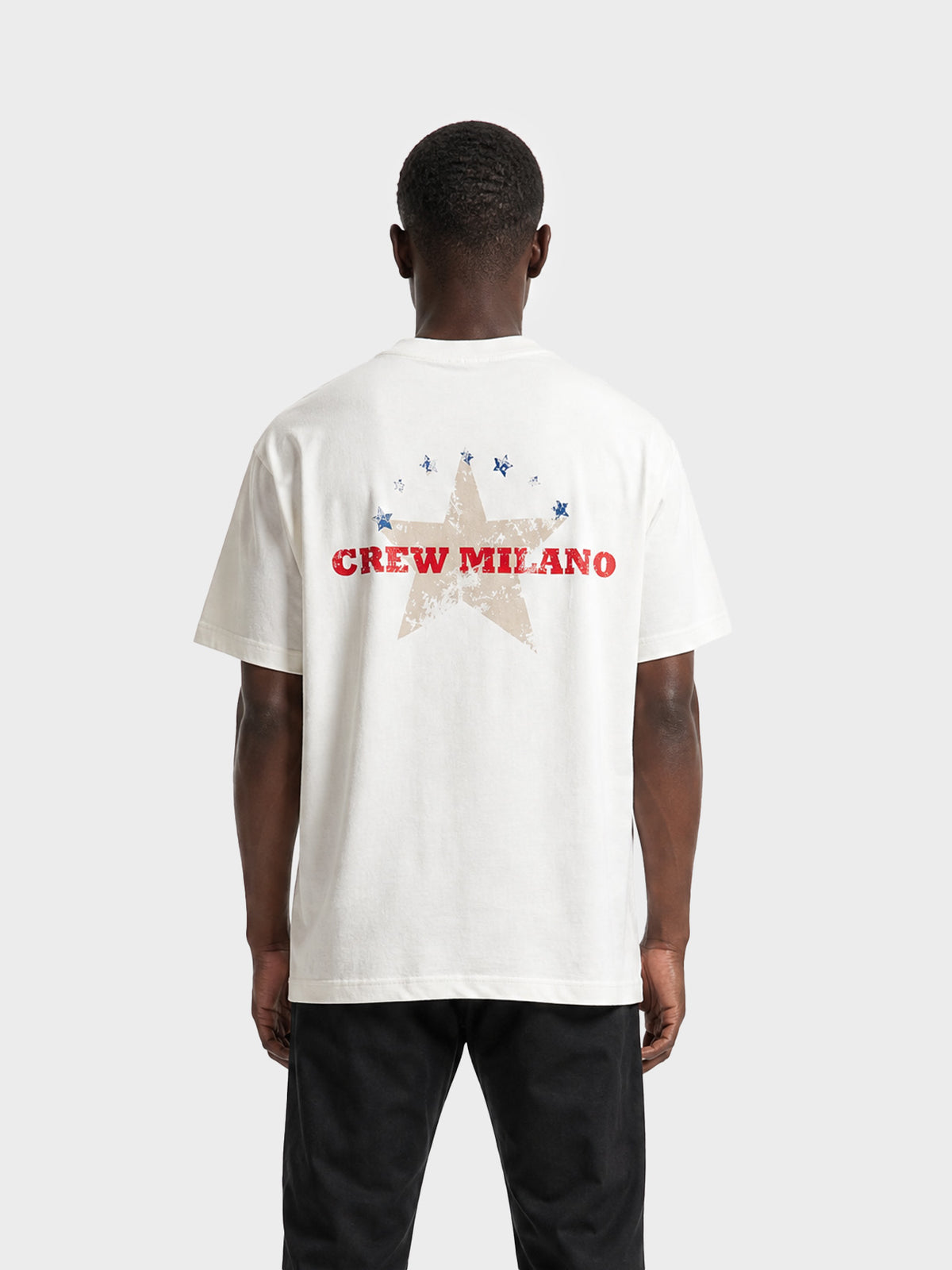 Crew Milano T-Shirt Logo Print CM-44 / WHITE