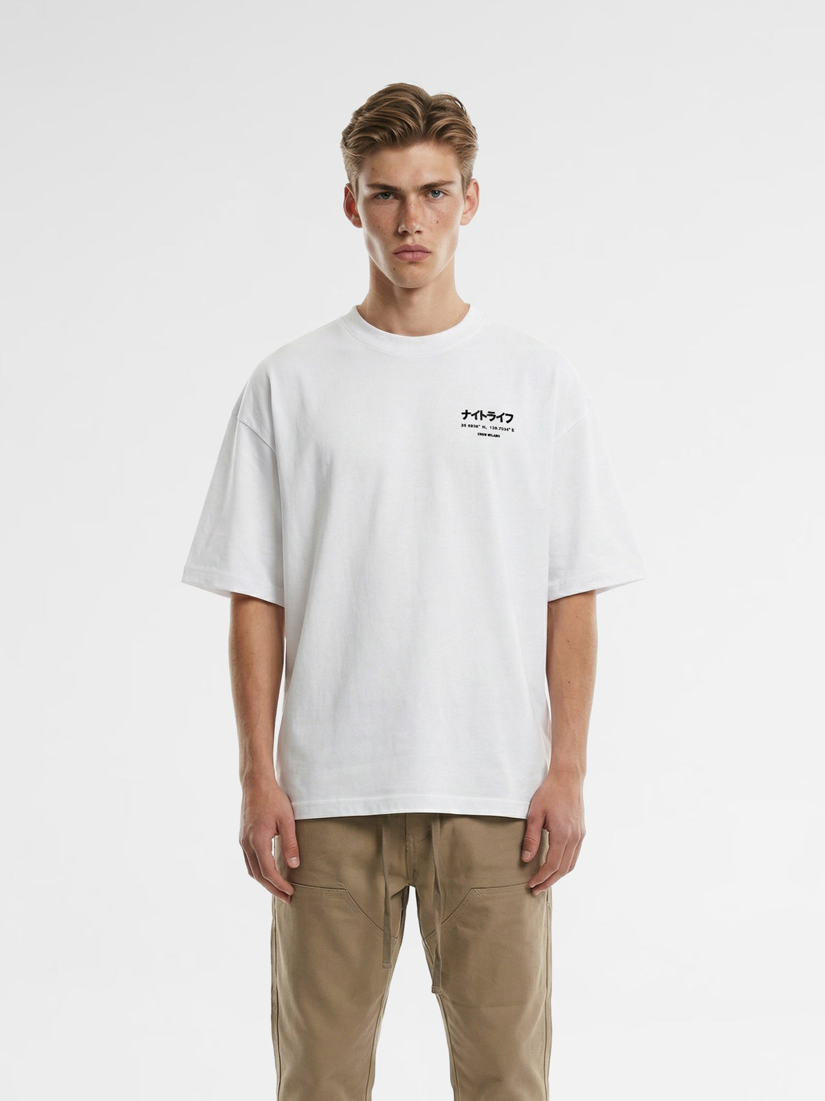 CREW Milano Oversized T-Shirt Logo Print