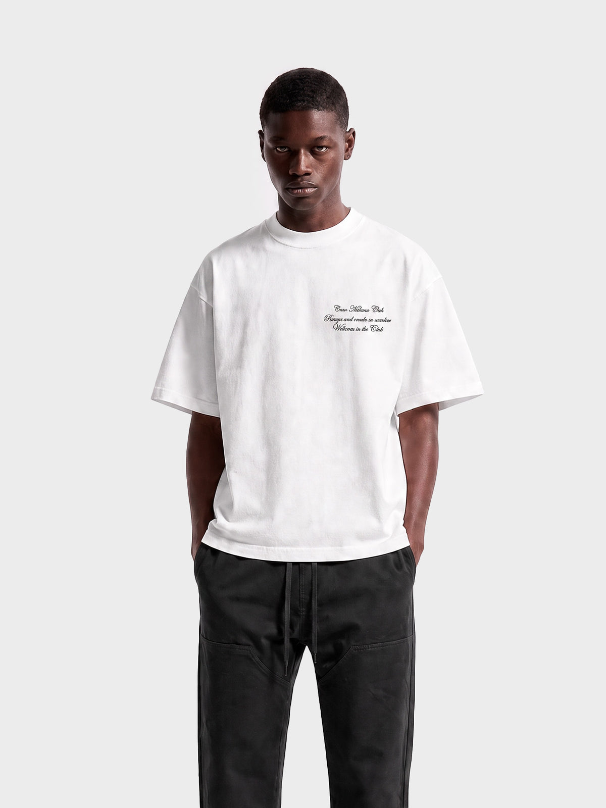 Crew Milano T-Shirt Logo Print CM-39 / WHITE
