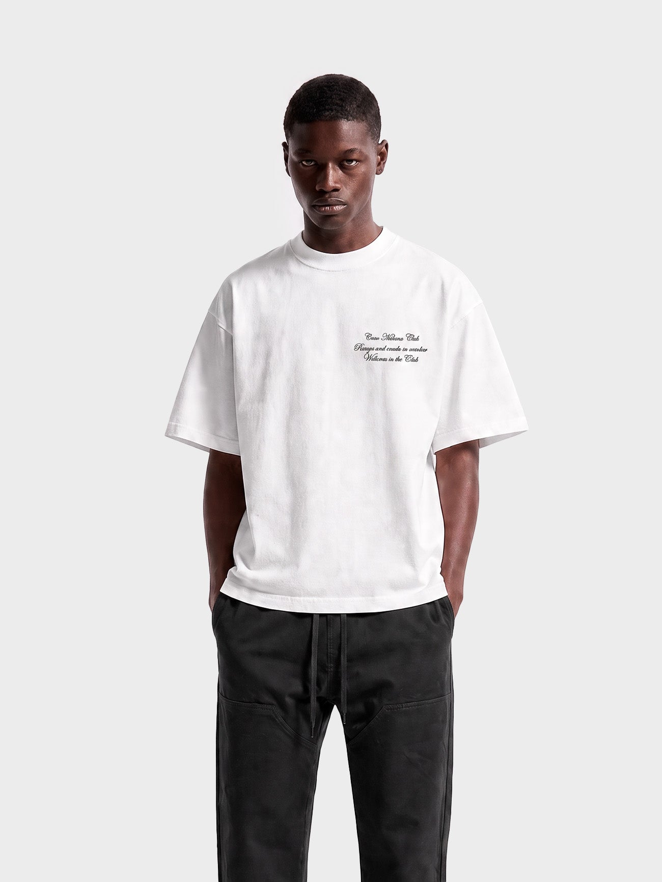 Crew Milano T-Shirt Logo Print CM-39 / WHITE