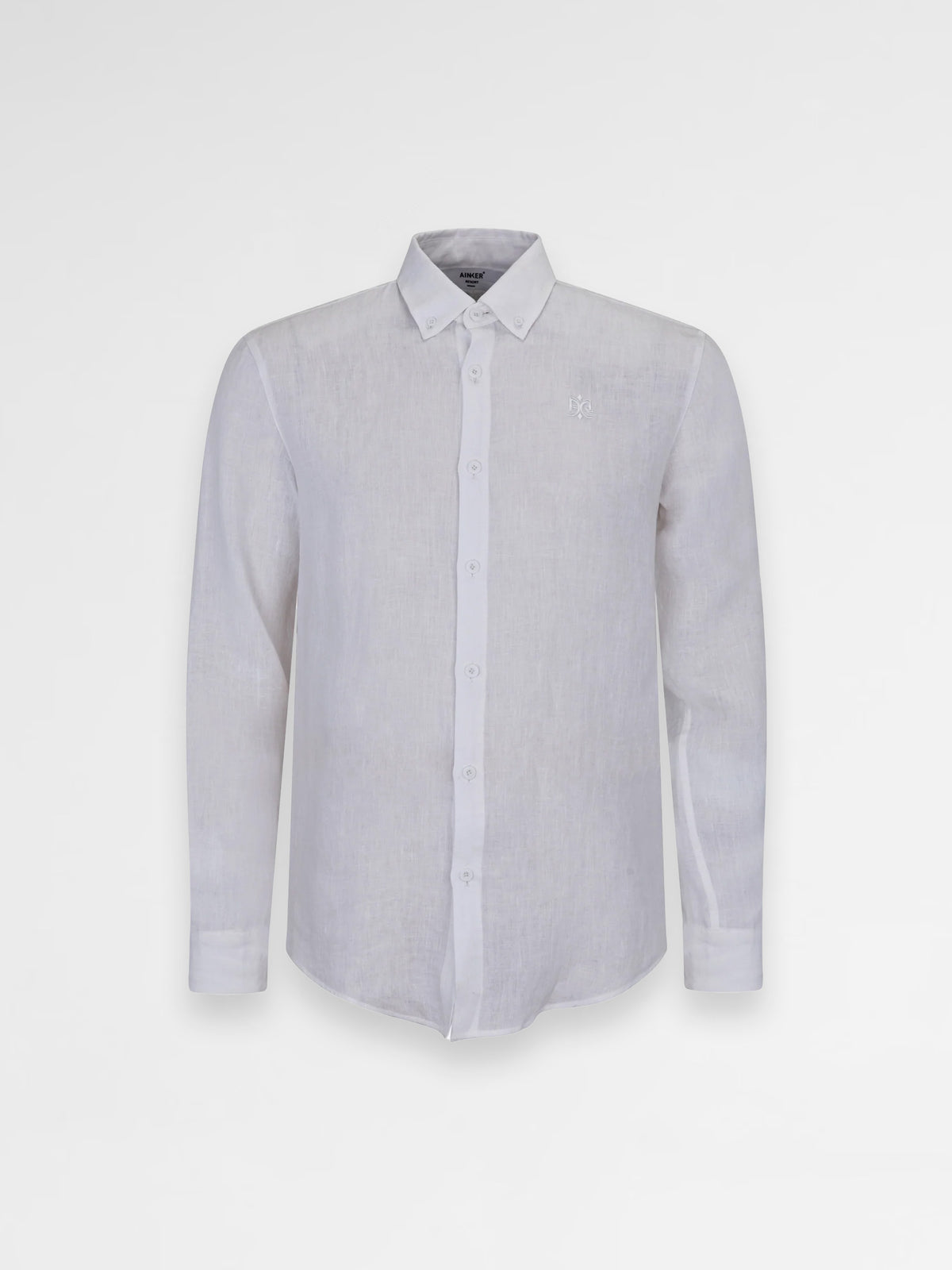 Ainker Linen White 402 Button Shirt
