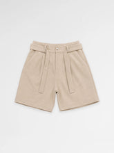 CREW Milano Elegant Belt Shorts Beige