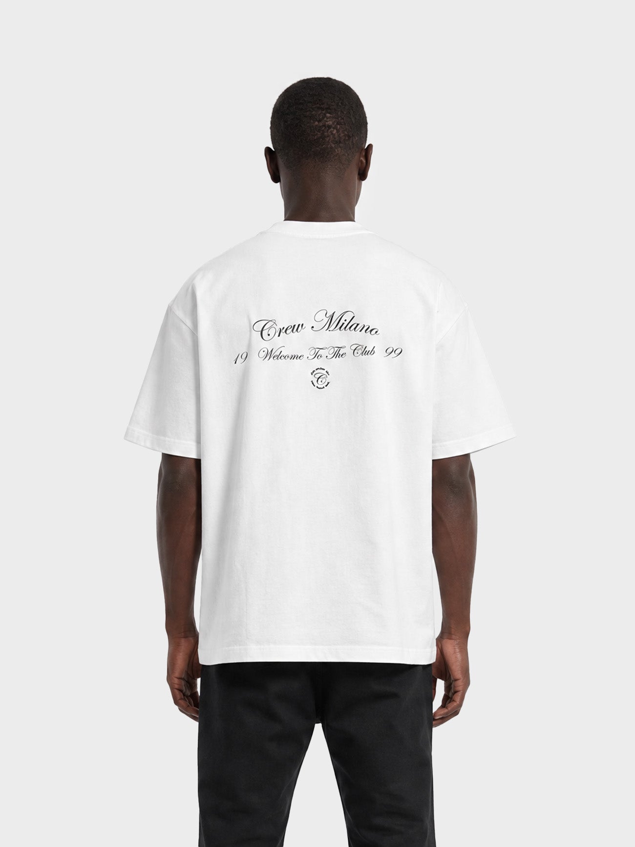 Crew Milano T-Shirt Logo Print CM-39 / WHITE